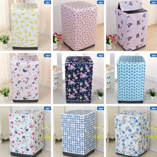 Print Waterproof Washing Machine Dryer Cover Home Automatic Roller Laundry Zippered Dustproof Case Sunscreen Protection Cover