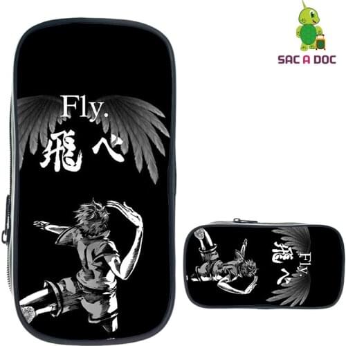 Pencil Case Haikyuu!! 3D Print Cartoon School Supplies Stationery Girls Zipper Make Up Bag Boy Pen Bag Harajuku Cosmetic Bag