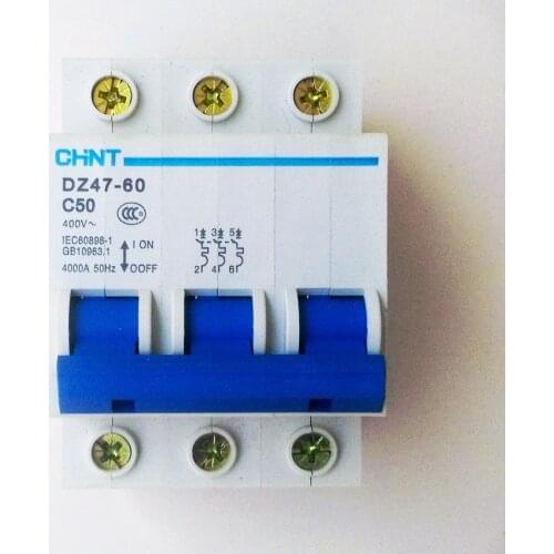 CHINT C45N Mini Circuit Breaker DZ47-60 3P C50A 400V MCB