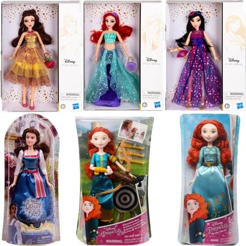 Disney Peluche Princesas Store Princess Doll Shining Fashion Set Oiginal Anime Figure Dolls For Girls Kids Toys Birthday Gifts