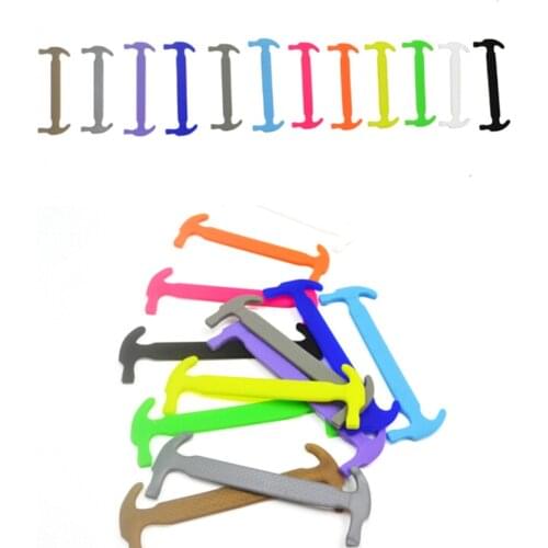 16pcs/set Adult Lazy Elastic No Tie Shoelaces Silicone Shoelace Easy Shoe Laces