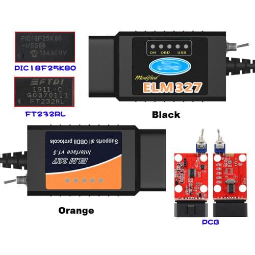 ELM327 USB V1.5 With Switch FTDI 25K80 chip modified for Ford Forscan FoCCCus HS CAN and MS CAN car OBD2 diagnostic tool