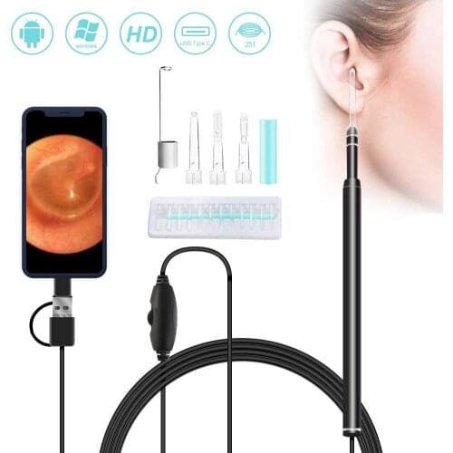 Ear Cleaning Endoscope 3 In1 USB HD Visual Ear Spoon 5.5mm Mini Camera Android PC Ear Pick Otoscope Borescope Tool Health Care