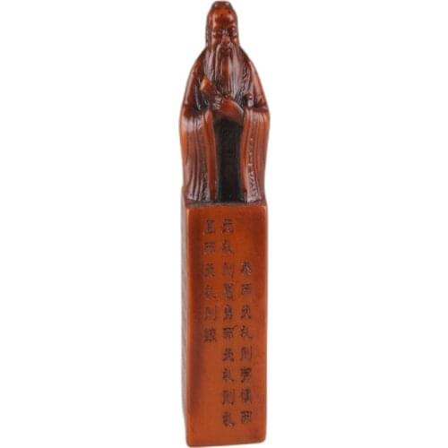 China shoushan stone old Hand carved Seal Statues kongzi Statue