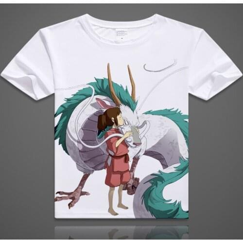 Spirited Away T-Shirt Anime Ogino Chihiro Cosplay Costume Nigihayami Kohakunushi T shirt Men Women Breathable Tees