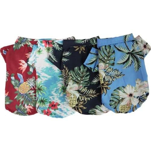 Pets Summer Coconut Tree Pineapple Cute Hawaii Beach Shirt Blouse Dog Clothes Coconut Tree Print Breathable Comfortable to Wear