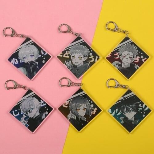 HOT Japan Anime Jujutsu Kaisen Cartoon Keychain Pendant Inumaki Toge Keyring Decor Collection Ryomen Sukuna Gojo Satoru Cute Toy