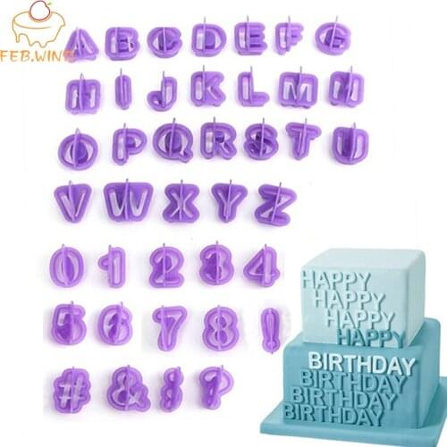 Best Fondant Alphabet Letter Numbers Fondant Mold Set for Cakes Plastic 3d Fondant Letter Molds Fondant Cutter/Tools 273