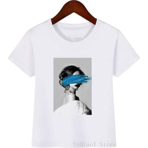 Fashion vintage flower lady print girls t-shirt summer girl clothes korean style streetwear white casual t shirt funny tshirt
