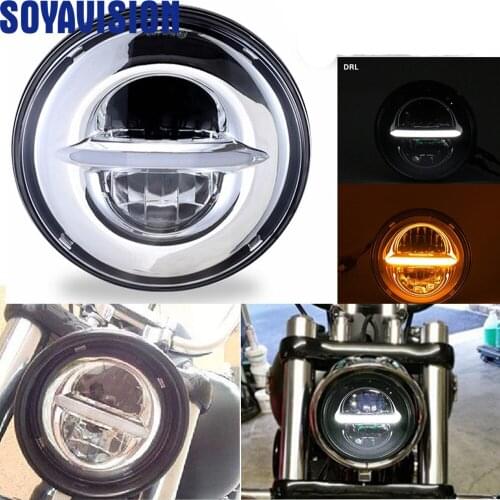 Motorcycle 5.75Inch LED Headlight with DRL For sportster 5-3/4" LED Headlamp for indian scout