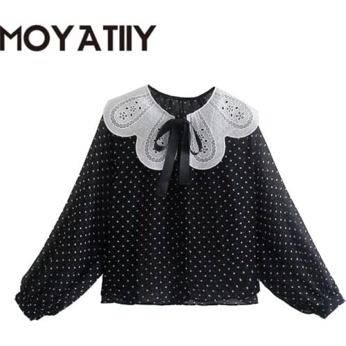 MOYATIIY Blouses With Tie