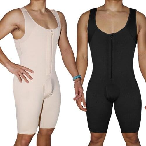 Mens Seamless High Compression Garments Fajas Slimming Waist Full Body Shaper Tummy Trimmer Bodysuit Shapewear Shirt Girdle