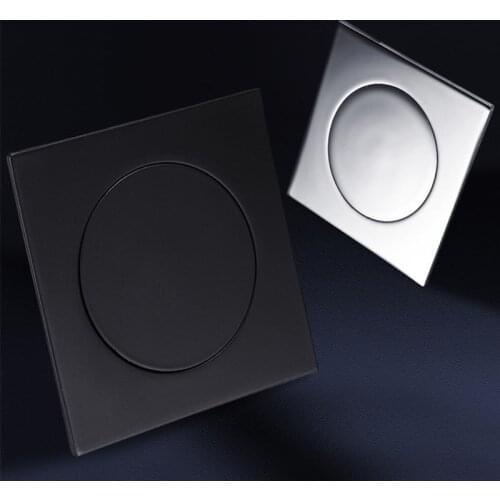 Floor Drain Brass Square Pop Up Floor Drain-Floor Cover Shower Room Push Down Drain Plug Anti-odor Bath Shower Drain