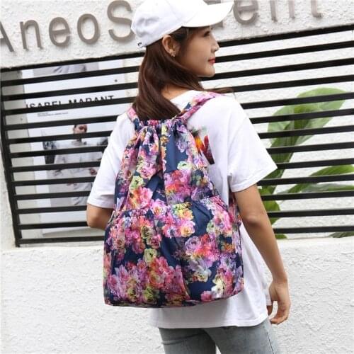 Nylon Drawstring Pocket Backpack Outdoor Sports Bag Student Basketball Bag Large Capacity Lightweight Travel Bag Female Bag