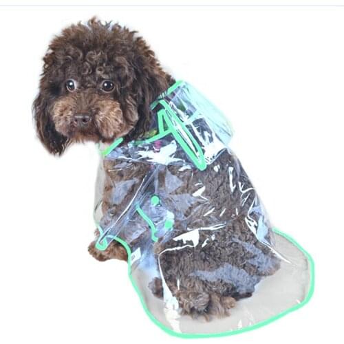 Dog Clothes Transparent Waterproof Raincoat Light Clothes Waterproof Beautiful Small Dog Raincoat With Hood