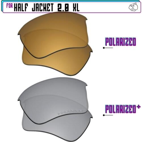 EZReplace Polarized Replacement Lenses for - Oakley Half Jacket 2.0 XL Sunglasses - Sir P Plus-GunmetalP