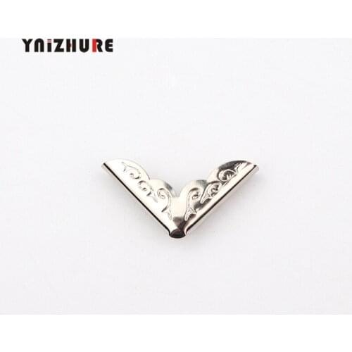 Silver Plated Book Scrapbooking Albums Menus Corner Protectors Metal Corners For Books,Pattern Carved,22mm*3mm,Fit 3mm,10Pcs