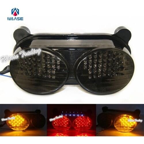 Waase Rear Tail Brake Turn Signals License Plate Integrated Led Light Smoke For 2000 2001 2002 2003-2005 KAWASAKI ZR7 ZR7S ZR750