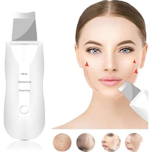Facial Skin Scrubber Electric Ultrasonic Blackhead Remover 3 Modes Facial Lift USB Rechargeable Deep Cleansing Exfoliation