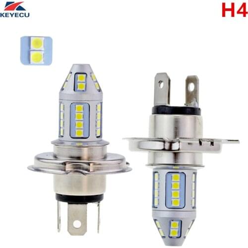 Keyecu 2x 12V H4 6000K 30SMD 3030 White Super Bright Fog Light Daytime Running Light