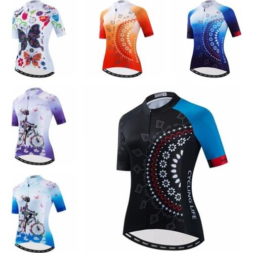 UFOBIK Cycling Jerseys Women Bike Shirts Short Sleeve Bicycle Clothes Breathable Stretch Labric Bicycle Tops