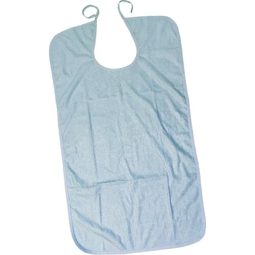 Waterproof Washable Adult Disability Bib Mealtime Cloth Protector Apron Blue