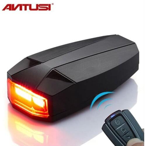 IPX5 Waterproof Bicycle Light Anti-theft Alarm Horn Remote Wireless Bike Tail Light Rechargeable Cycle Lamp Rear Light For Bike