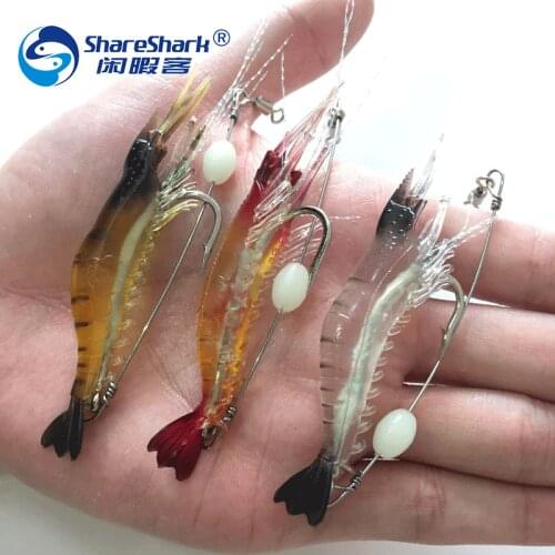 High-quality Imitation Luya Soft Bait with Hook Fake Shrimp Fake Bait Bionic Sabiki Shrimp Luya Bait Bionic Fishing Bait