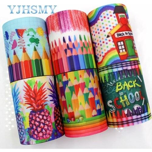 YJHSMY G-18620-536,10 yards,75 mm Colored pencils Printed grosgrain ribbons,DIY handmade Hair accessories wedding gift wrap