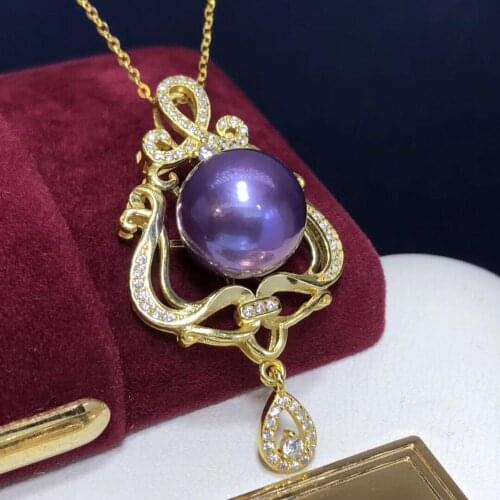 Pearl Pendants Fine Jewelry 925 Sterling Silver Natural Edison Pearl 12-13mm Pendant Necklaces for Women FIne Pearls Pendants