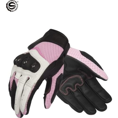 New Women Motorcycle Gloves Touchscreen 3DMesh Motocross Gloves Superfabric racing bike knight Gear Wearable Leather Moto Gloves