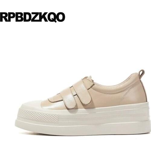 Flats ladies muffin genuine leather elevator women creepers platform shoes luxury thick sole designer china footwear round toe