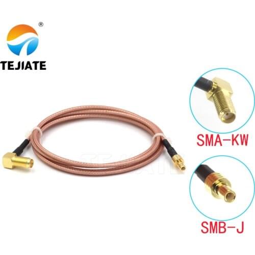 1PCS TEJIATE Adapter Cable SMB To SMA Type SMBJ Convert SMAKW 8-90CM 1M 1.5M 2M Length Connector RG316 Wire