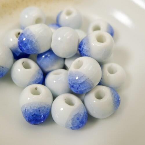 10# 40pcs Quality Ceramic Beads Not Glass Oblate Porcelain Bead For Jewelry Making 10mm Beads #A315B
