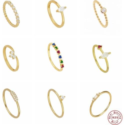 100% Soild 925 Sterling Silver Minimalist Skinny Micro Pave CZ Wedding Rings For Girls Women Buckle Joint Tail Ring Fine Jewelry