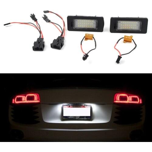 2pcs Auto Car Rear License Number Plate Light 24SMD DC12V LED Tail Lamp for Audi A1 8X / A3 8V / A4 S4 B8 A5 A6 A7 Q3 Q5 TT