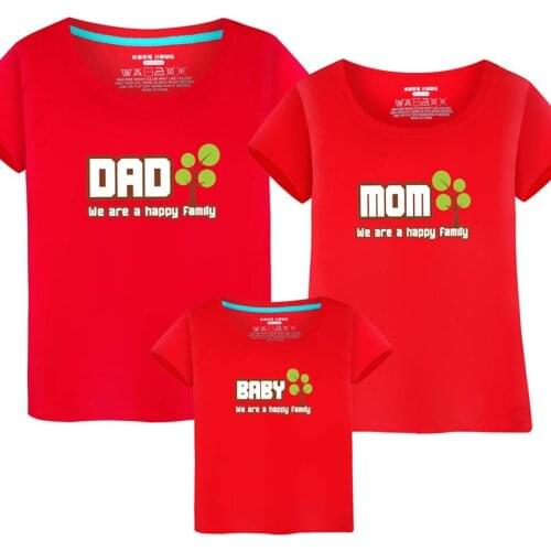 2018 Holiday Family Matching Clothes Tee Shirt Tree Cartoon Print Holiday Family Reunion Clothes Costume Kids 14 Colors