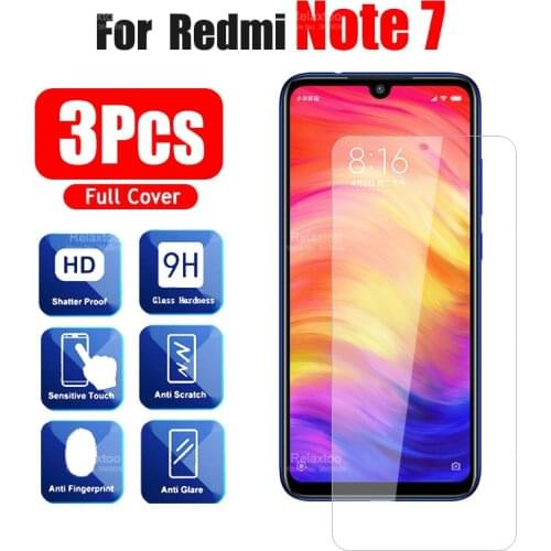 3pcs Protective Glass On The For Xiaomi Redmi Note 7 Tempered Glass Xiomi Redme Note7 Screen Protector Xaomi Red Mi Not 7 Glass