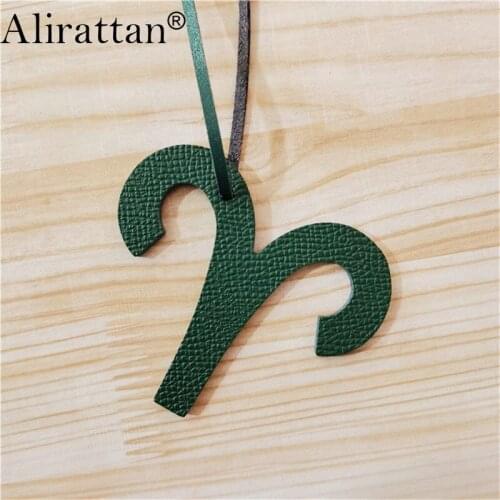 Alirattan New 12 Zodiac Aries Horoscope Constellation Keychain Pendant Women Backpack Bag Charm Fashion Genuine Leather Charm