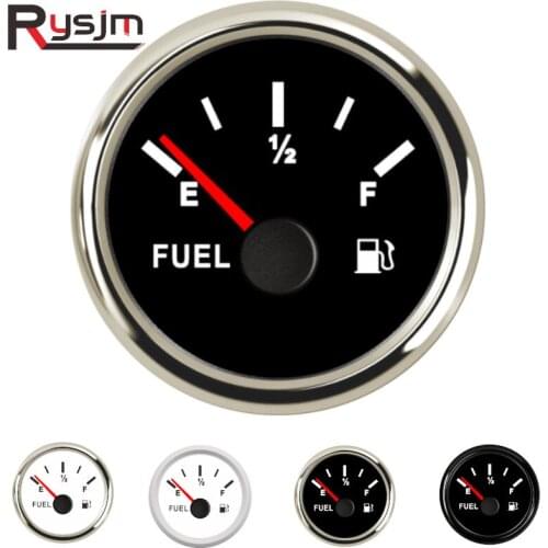 12/24V 0-190 Ohms 240-33 Ohms Auto Digital Fuel Level Gauge 52mm Boat Fuel Level Gauge Marine Yacht Trim Tank Indicator DC 9~32V