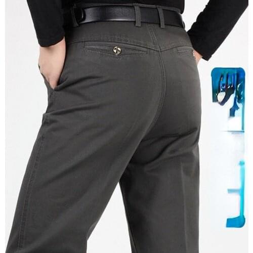 High Quality Pants Men Autumn Winter Straight Pant Cotton Men Wear Comfortable Thicken Warm Trousers Male Clothing Y54