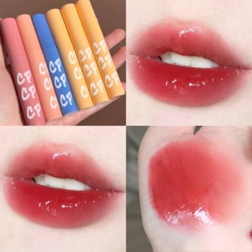 Cappuvini Rainbow Stick Mirror Lip Glaze Water Glass Lip Gel For Student long-lasting Lipstick Shiny Lip Gloss Lip Makeup TSLM2