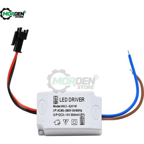 3x1W Electronic LED Strip Driver Transformer Simple AC Driver Adapter 85V-265V to DC 3V-14V 300mA LED Power Supply Driver 1W-3W