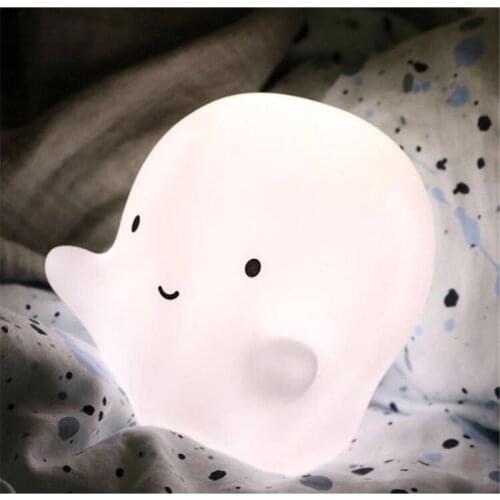 Halloween 3D Night Lights Lovely Ghost Night Light Christmas Childrens Room Decoration Light Vinyl LED Mini Desk Table Lights