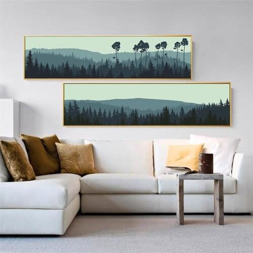 Modern Minimalist Green Plants Natural Scenery Jungle Bedroom Decoration Painting Bedside Painting Nordic Style Room Painting