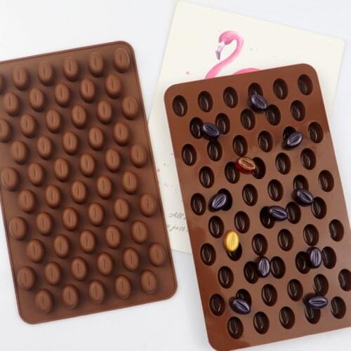 Coffee Beans Shaped Silicone Chocolate Mold for Jelly Pudding Ice Cube Tray Candy Dessert Pastry Cookie Baking Decorating Tools