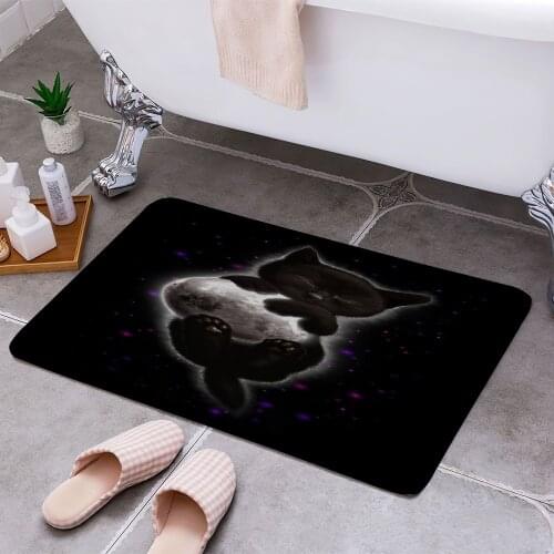 CAT HUGGING MOON 3D Print Doormats Rectangle Non-Slip DoorMat Bedroom Kitchen Entrance Print Door rugs Dropshipping