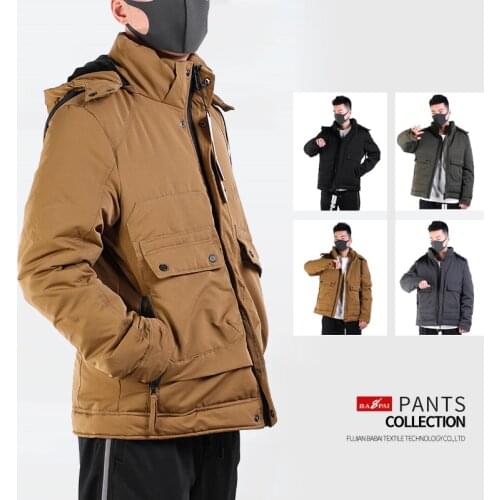 BAPAI Mens Jacket Warm Hooded Thick Puffer Jacket Coat Male Casual High Quality Overcoat Thermal Winter Windbreaker
