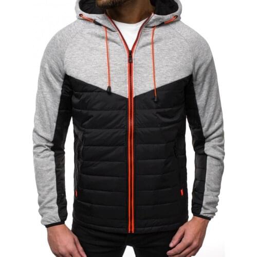 2021 New Mens Autumn Winter Coat Thick Mens Jacket Casual Long Sleeve Hoodie Zip Color Block Pockets Hooded Coat Jackets