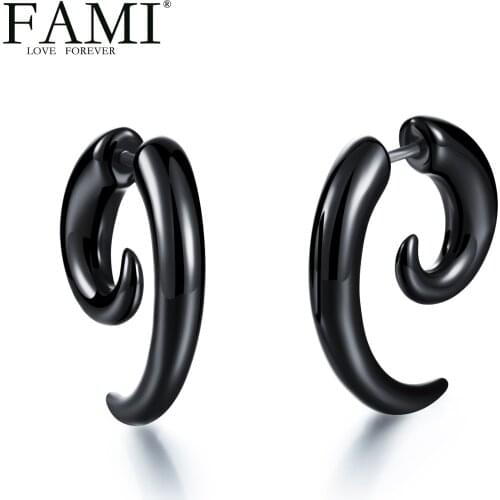 FAMI Punk mens black snail earrings male bull claw nails punk men and women new earrings ROCK&ROLL STREET DANCE